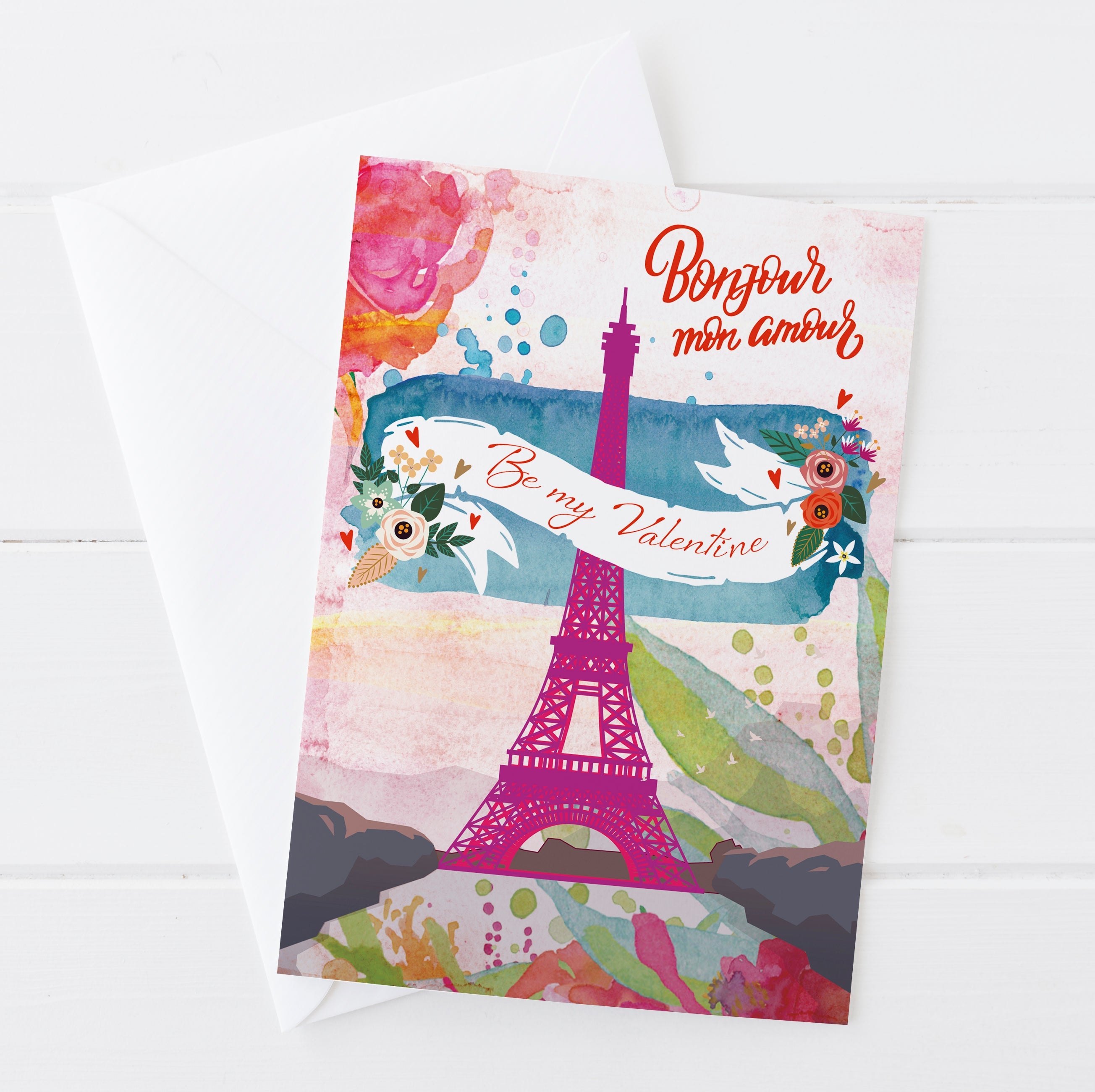 Be my Valentine Paris themed Card | Natalie Ryan Design