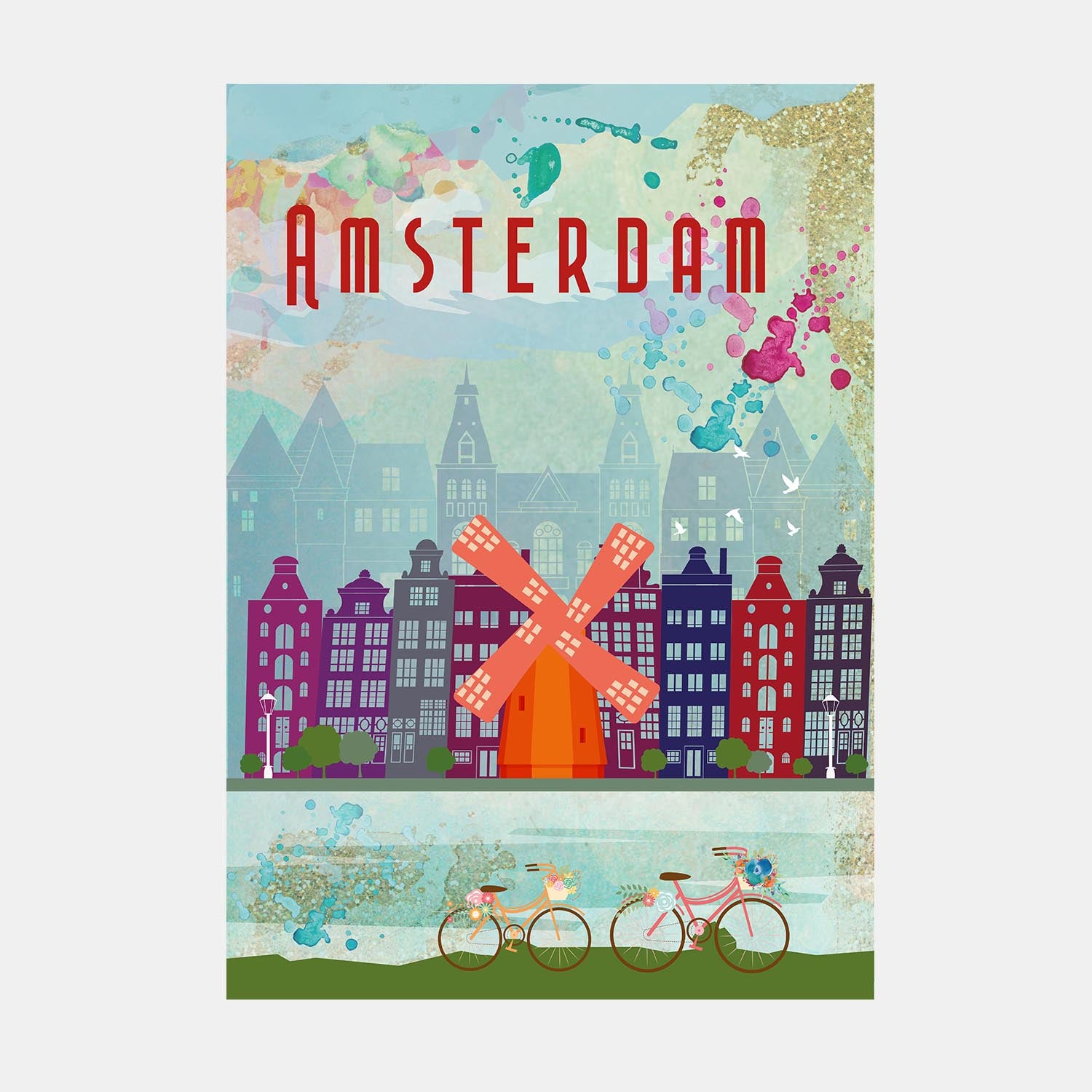 Holland, Amsterdam Travel Print