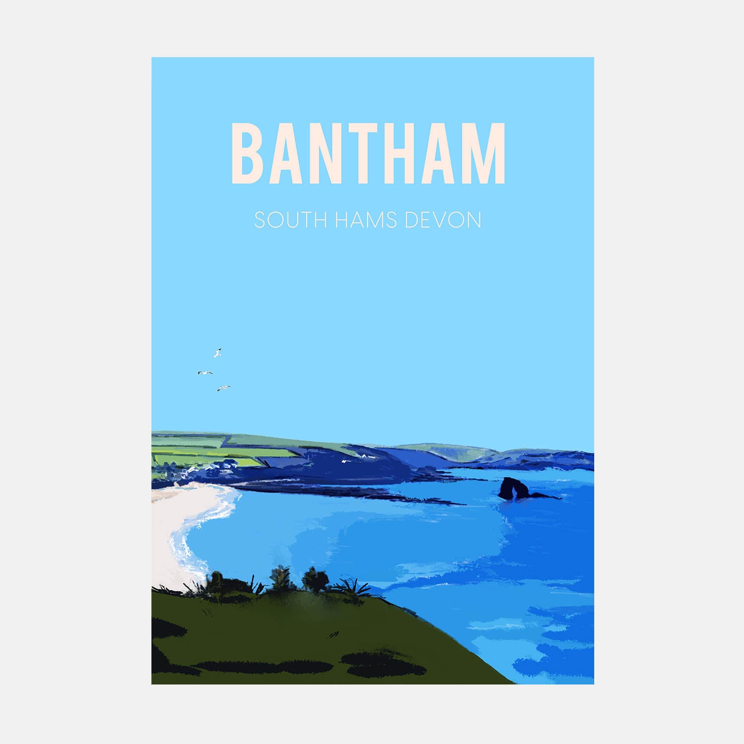 Bantham, South Devon, Art Print