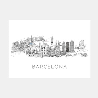 Barcelona Skyline Art Print