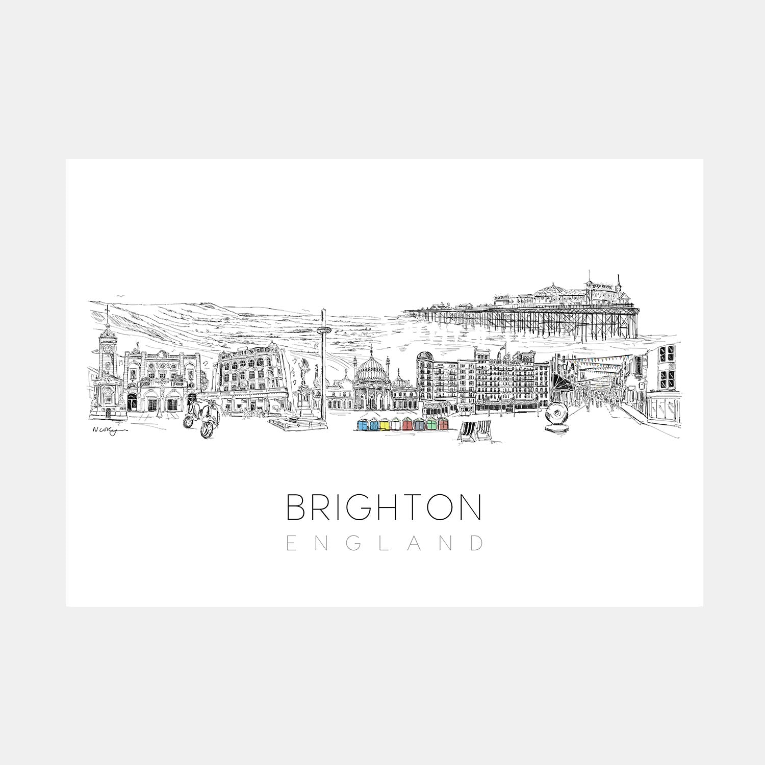 Brighton Skyline Art Print