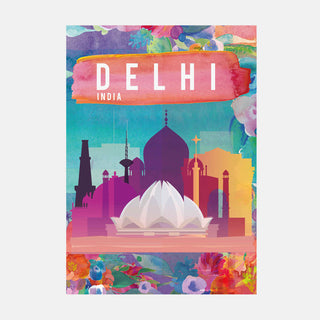 India, Delhi Travel Poster