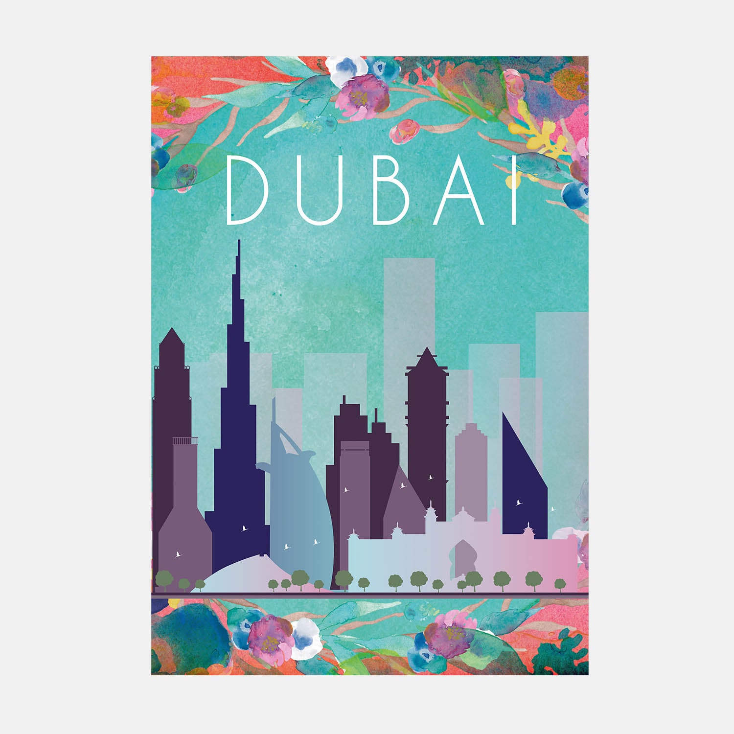 Dubai Burj Al Arab Travel Poster