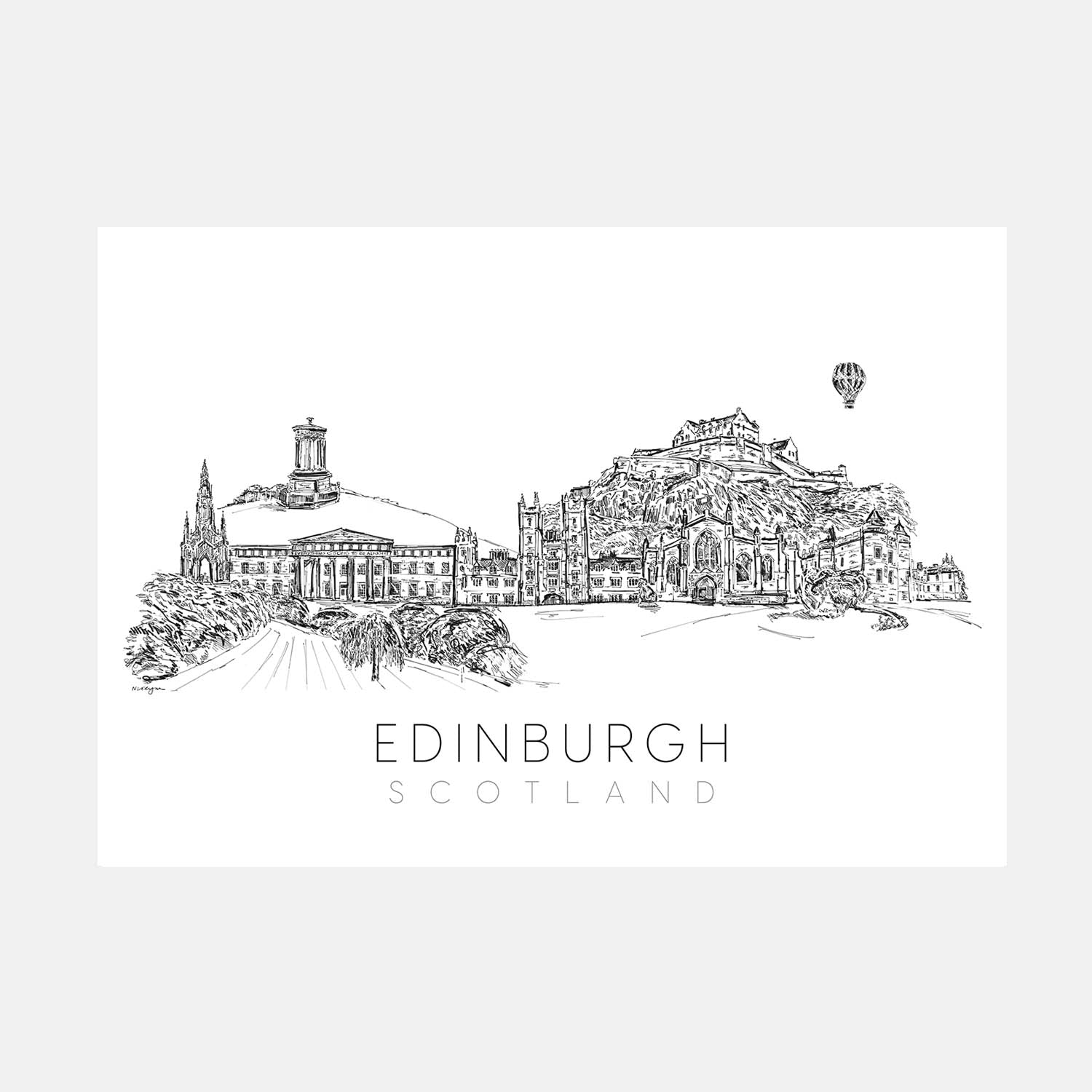 Edinburgh skyline print
