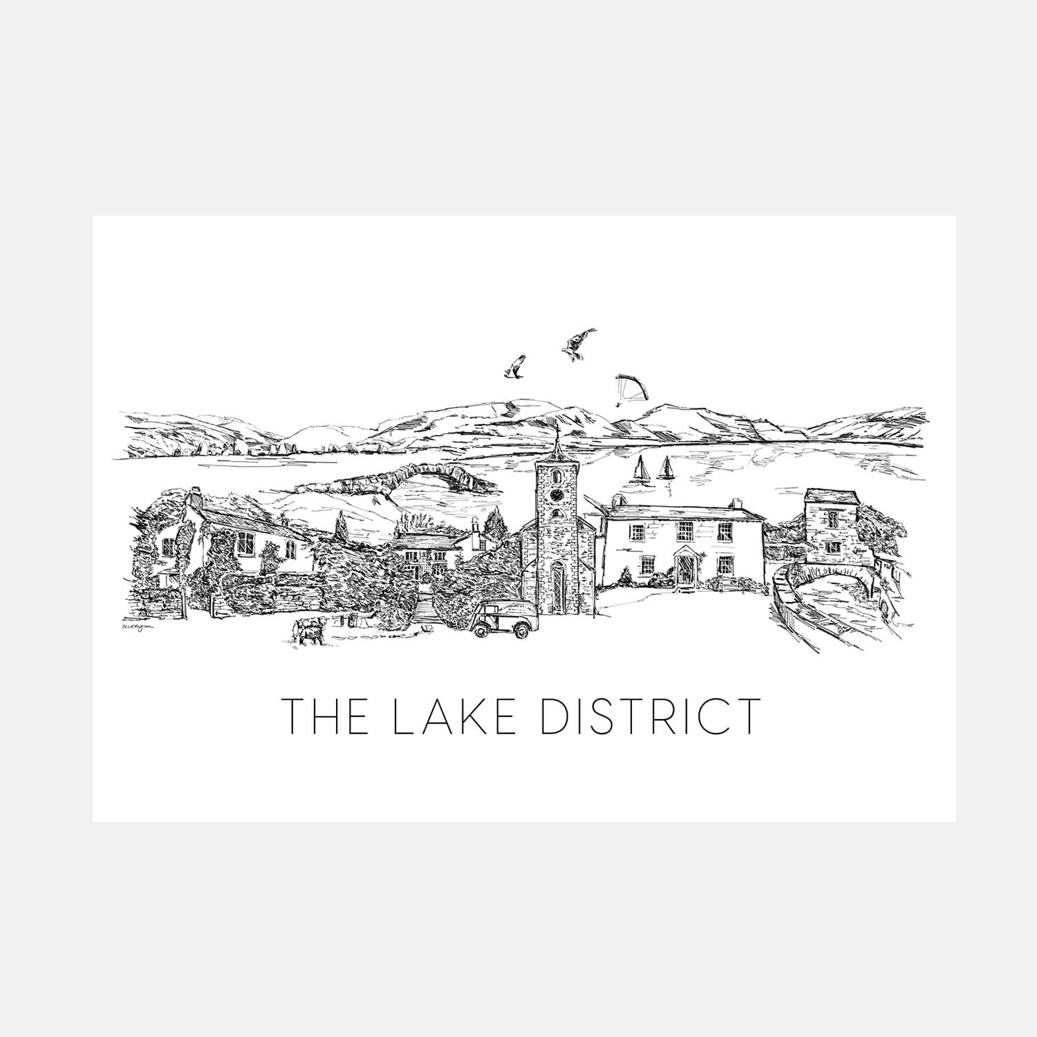 Lake District skyline print