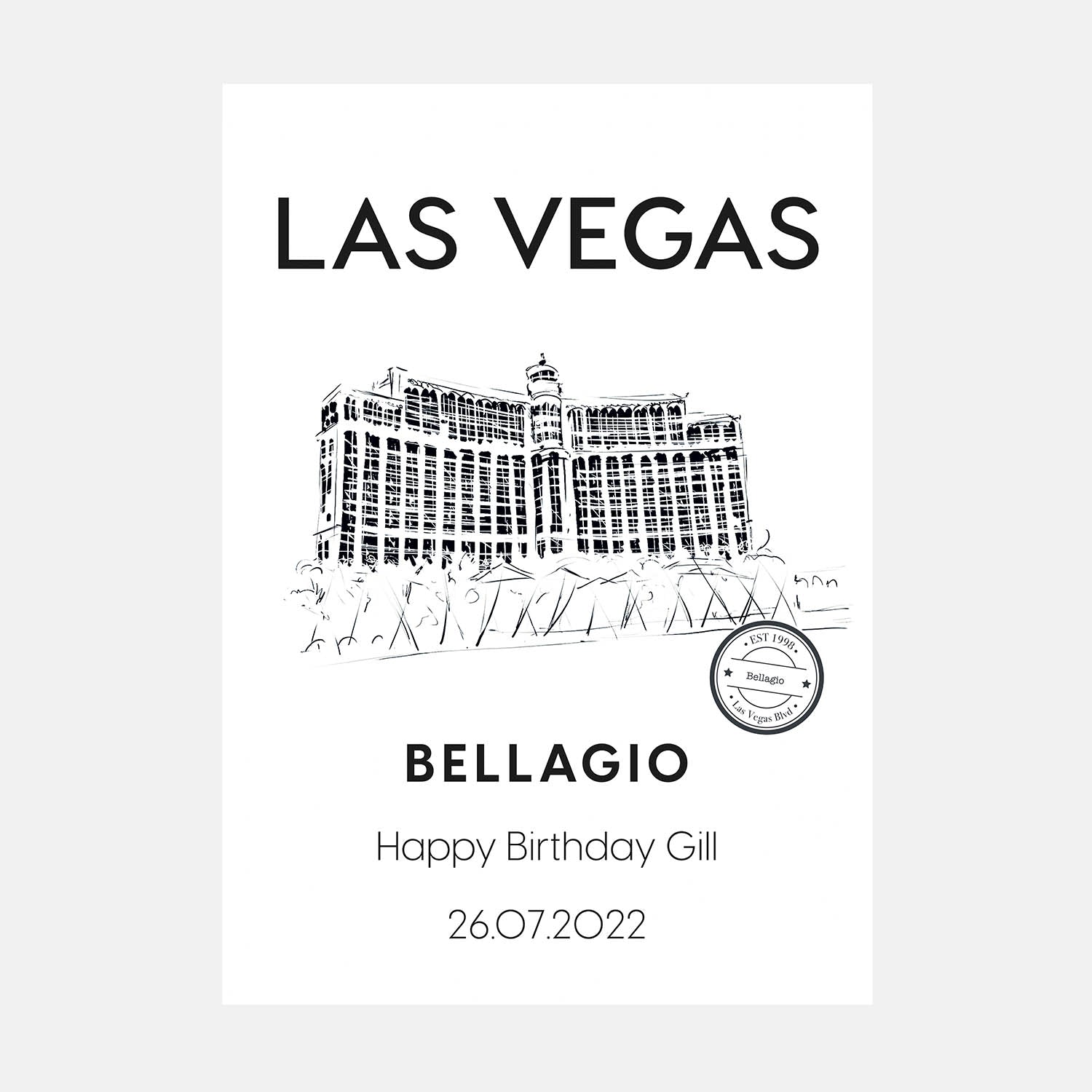 Bellagio Personalised Print