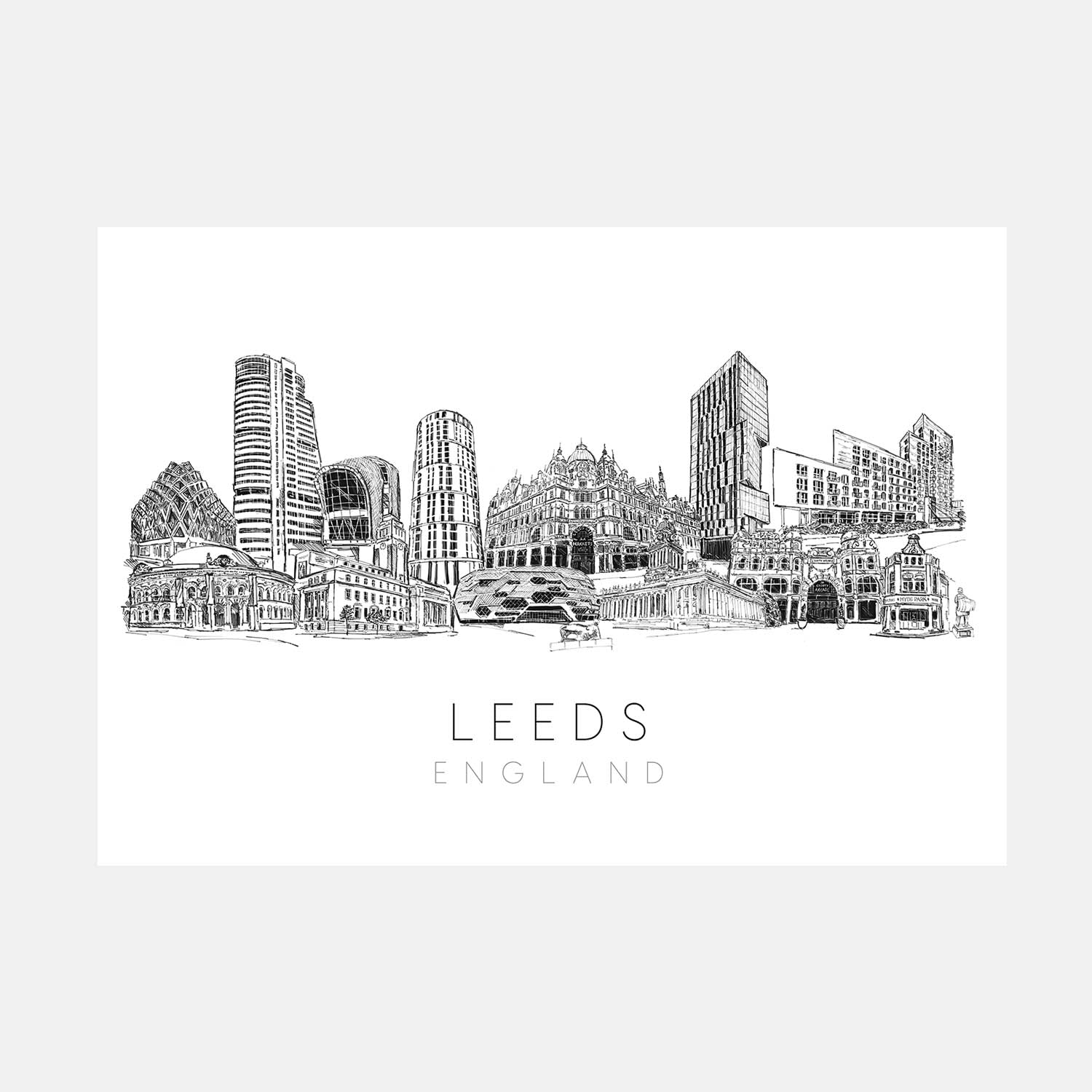 Leeds Skyline Art Print