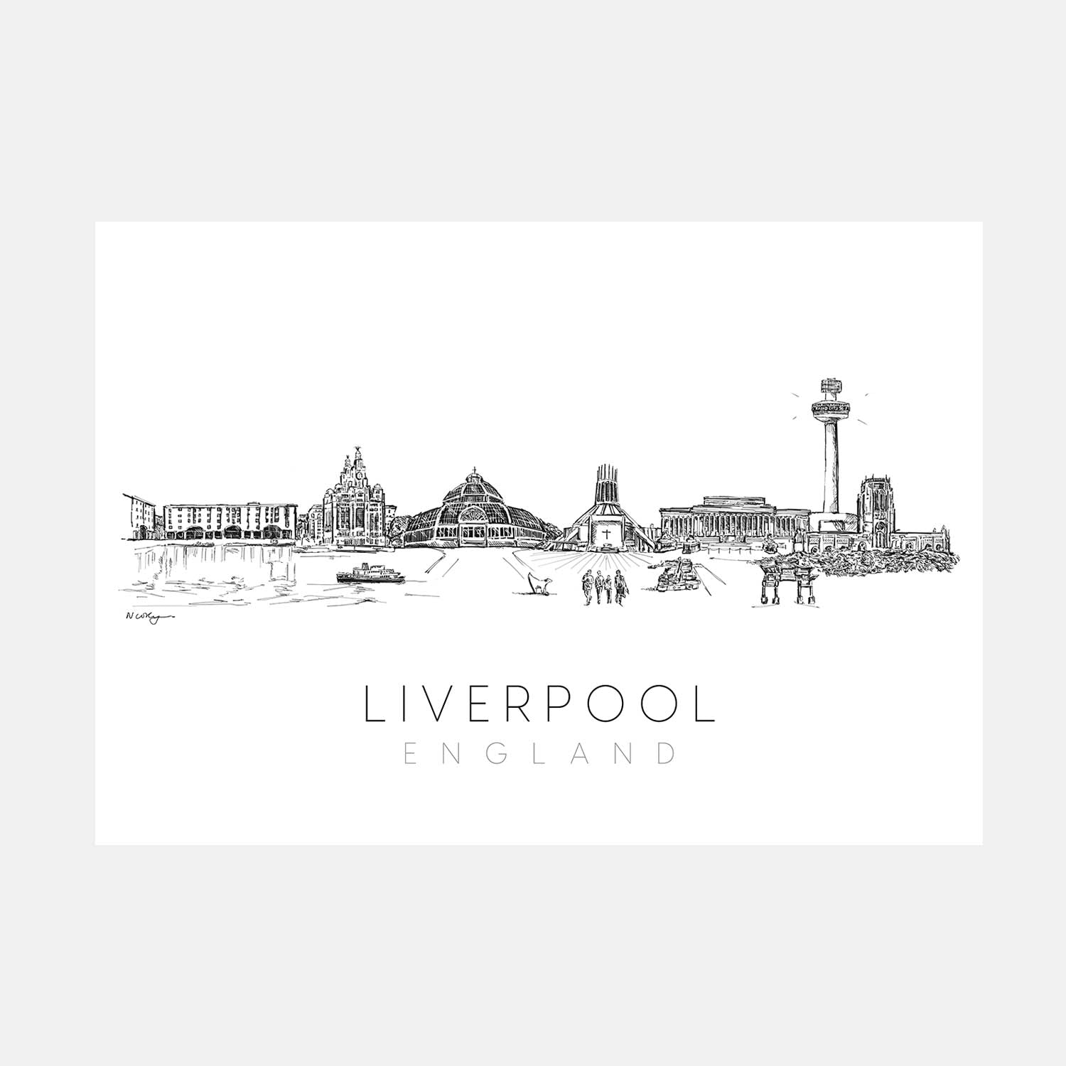 Liverpool Skyline Art Print