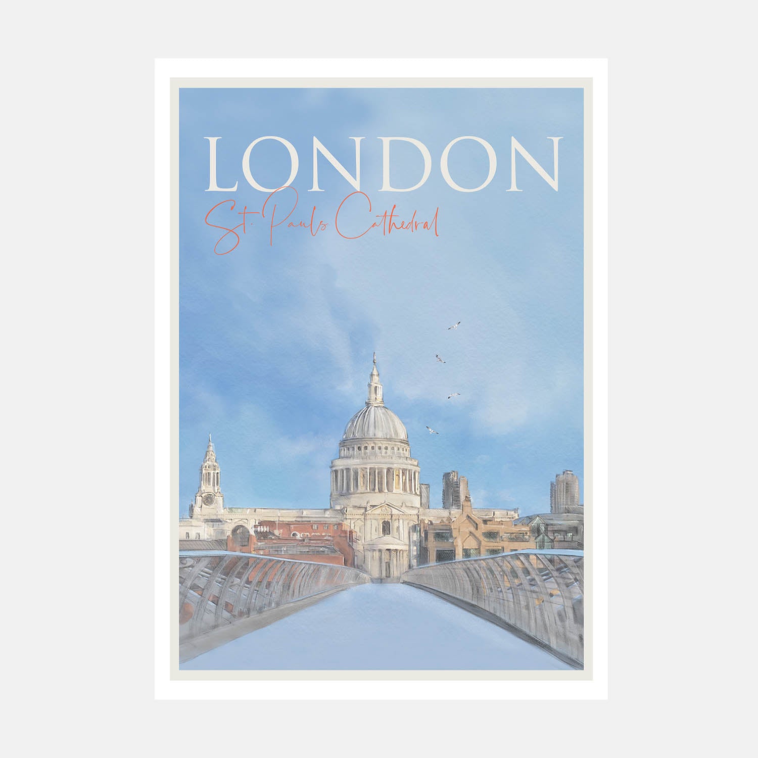 London St Pauls Travel Poster