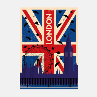 London Union Jack Travel Poster