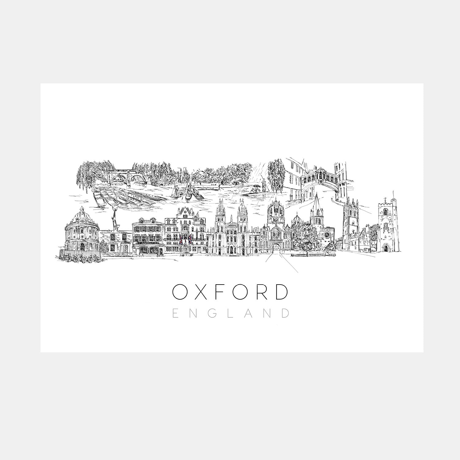 Oxford Skyline Art Print