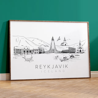 Reykjavik skyline print
