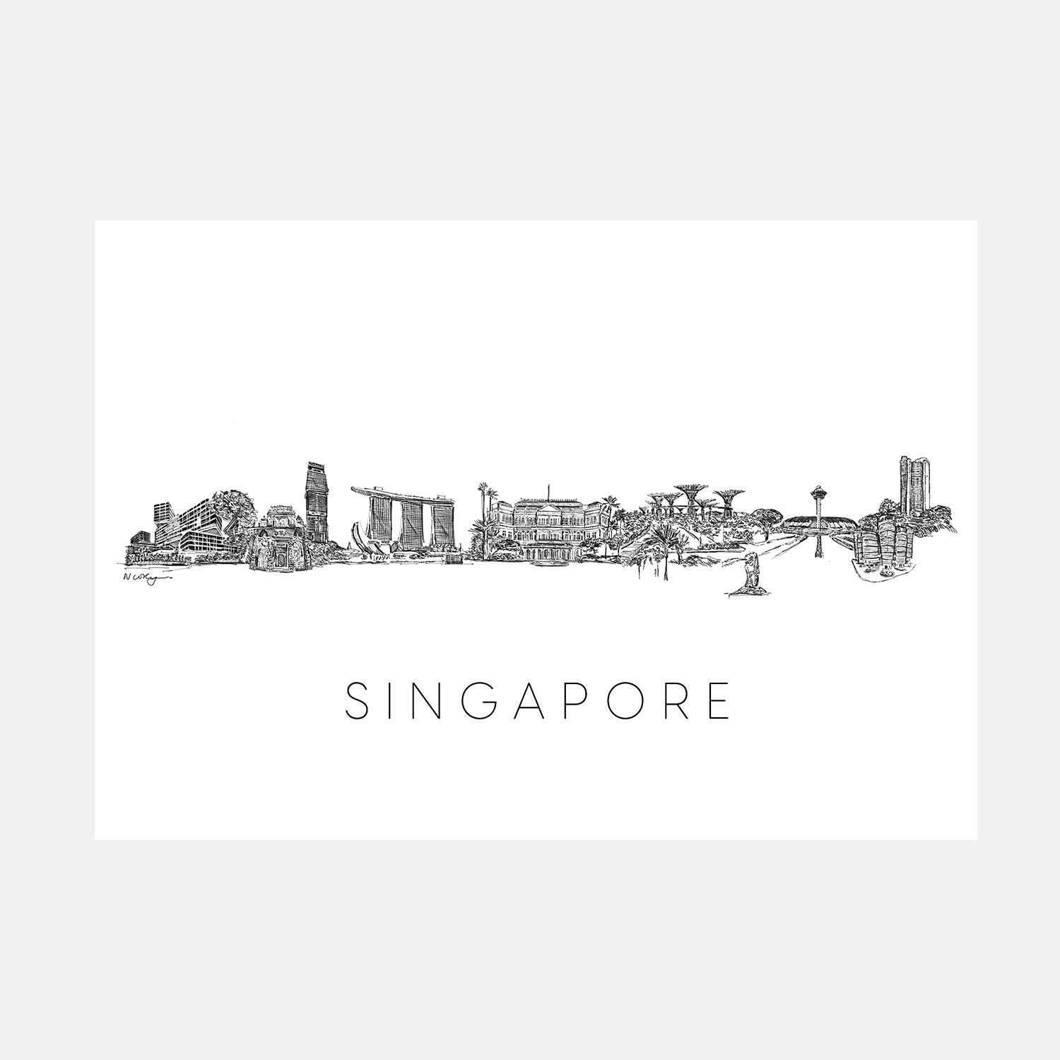 Singapore skyline print