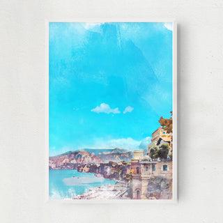 Blue Capri illustrated art print