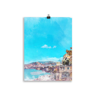 Blue Capri illustrated art print
