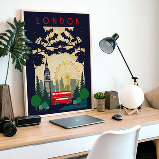 London Red Bus travel poster - 0