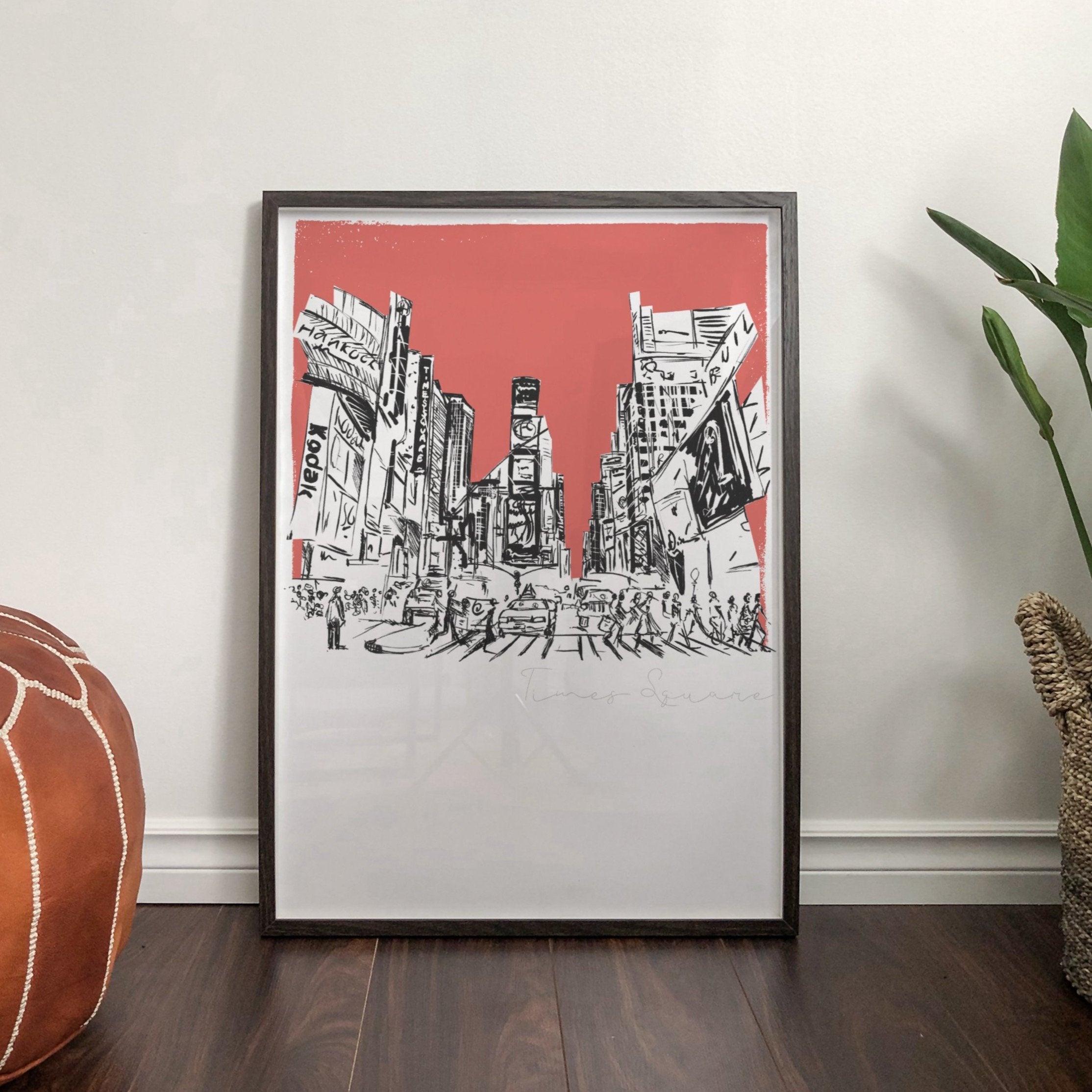 New York, Times Square, unframed art print, red