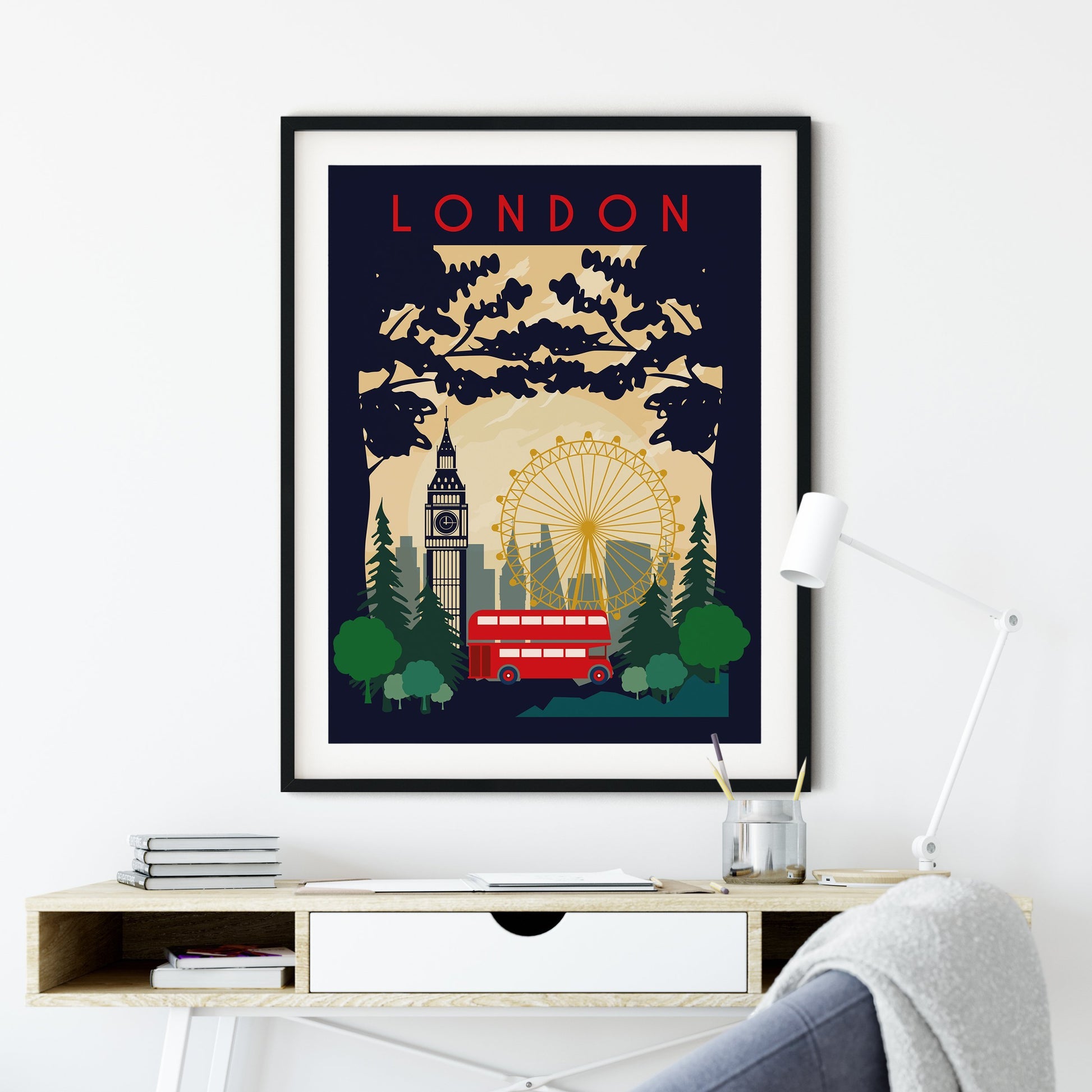 London Red Bus travel poster - 1