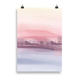 PosterAbstraact art print, blue, pink, vanilla