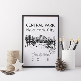 Central Park Personalised Art Print