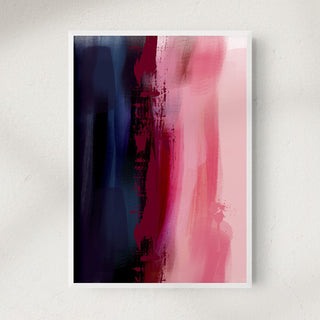 Abstract wall art, blue / pink