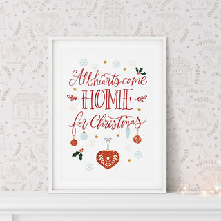 All Hearts Come Home at Christmas Art Print | Natalie Ryan Design
