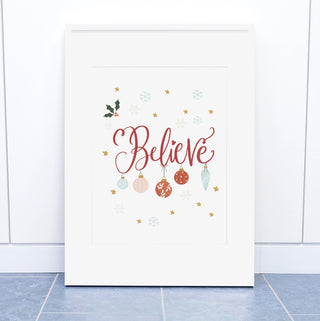 Believe Christmas Art Print | Natalie Ryan Design