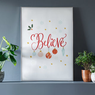 Believe Christmas Art Print | Natalie Ryan Design