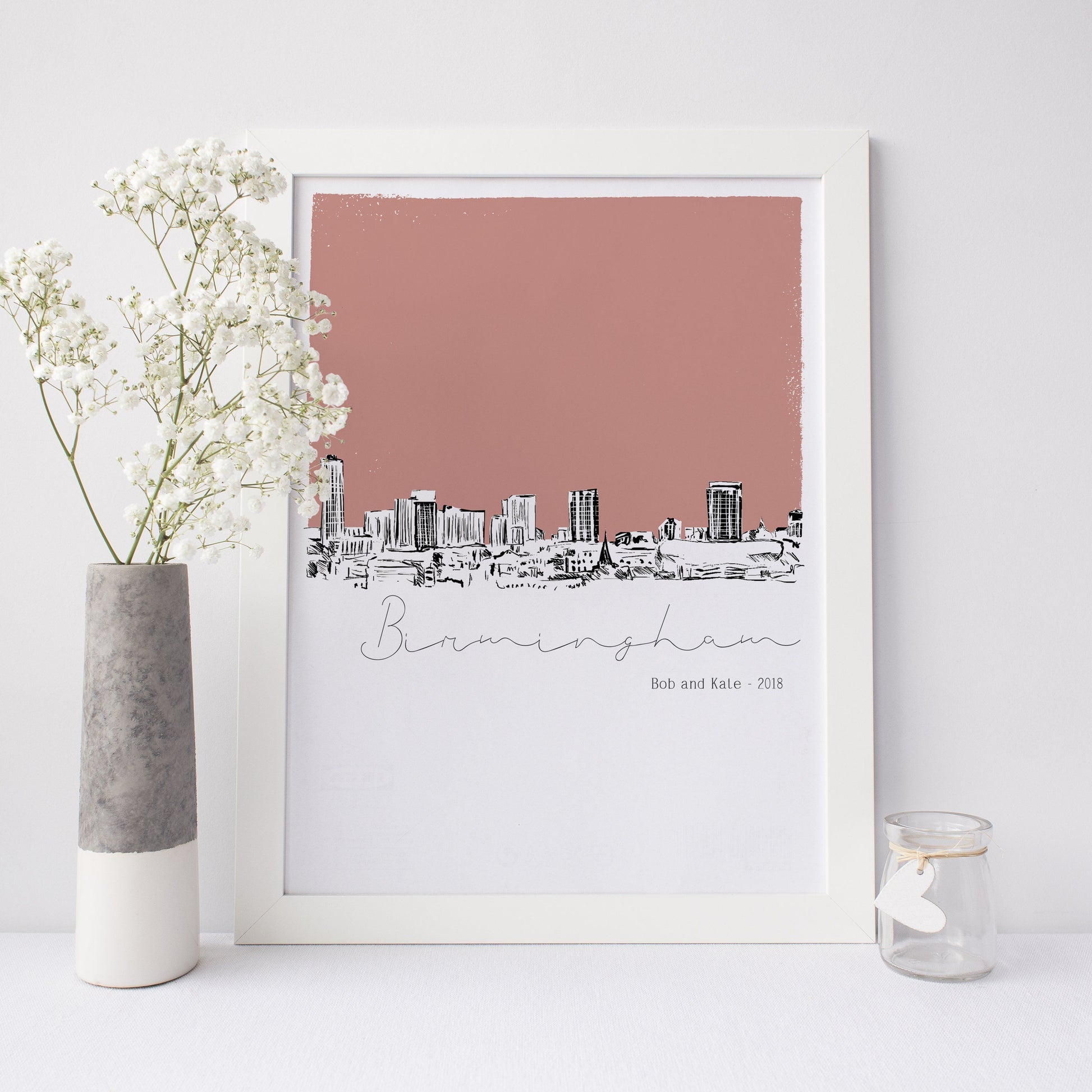 Birmingham Skyline Illustrated Art Print