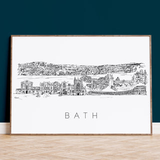 Bath Landmarks Skyline Art Print