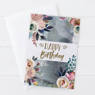 Flowers and Feathers Birthday Card | Natalie Ryan Design