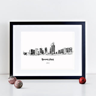 Buenos Aires Skyline Illustrated Art Print