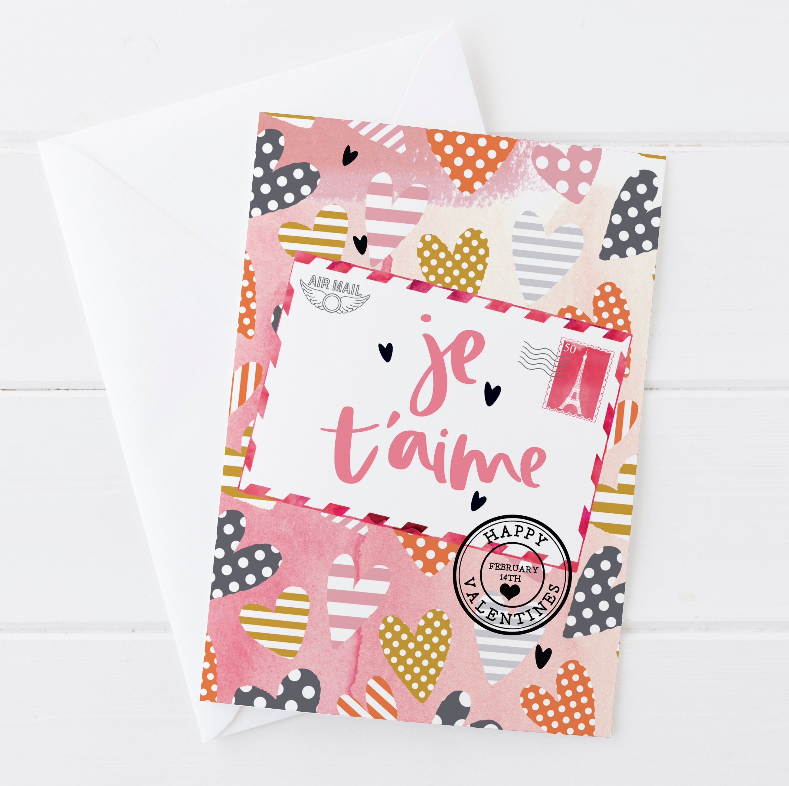 Je T'aime Valentines Day Card | Natalie Ryan Design