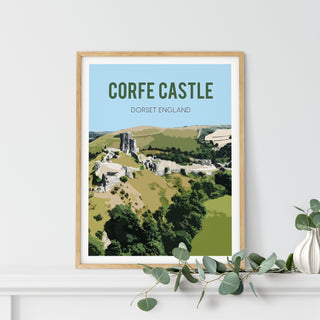 Corfe Castle Dorset art print | Natalie Ryan Design