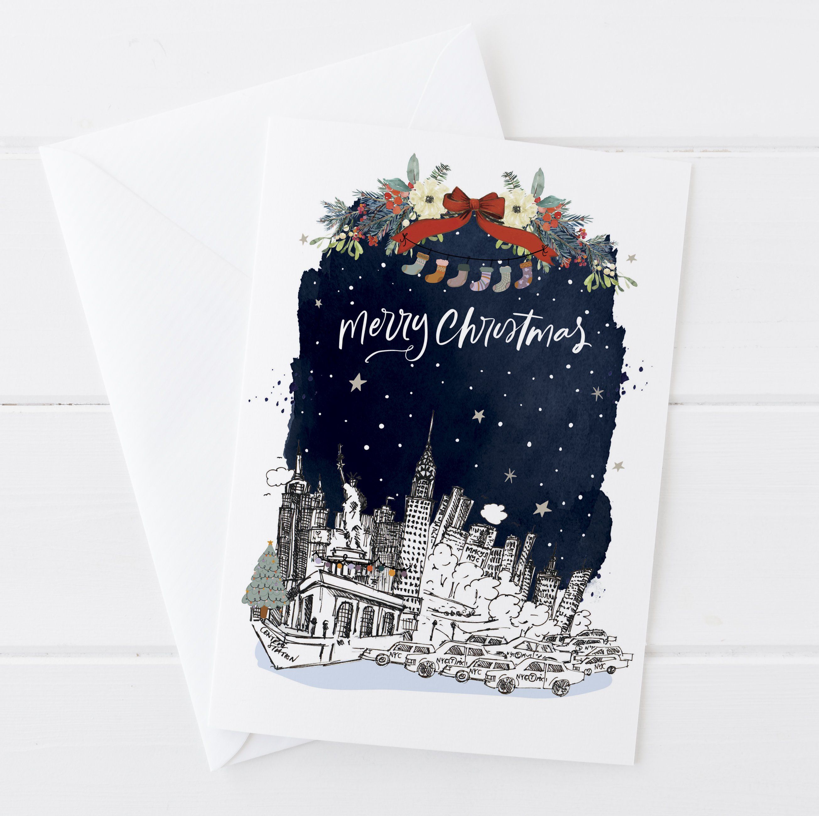 New York Skyline Christmas Card