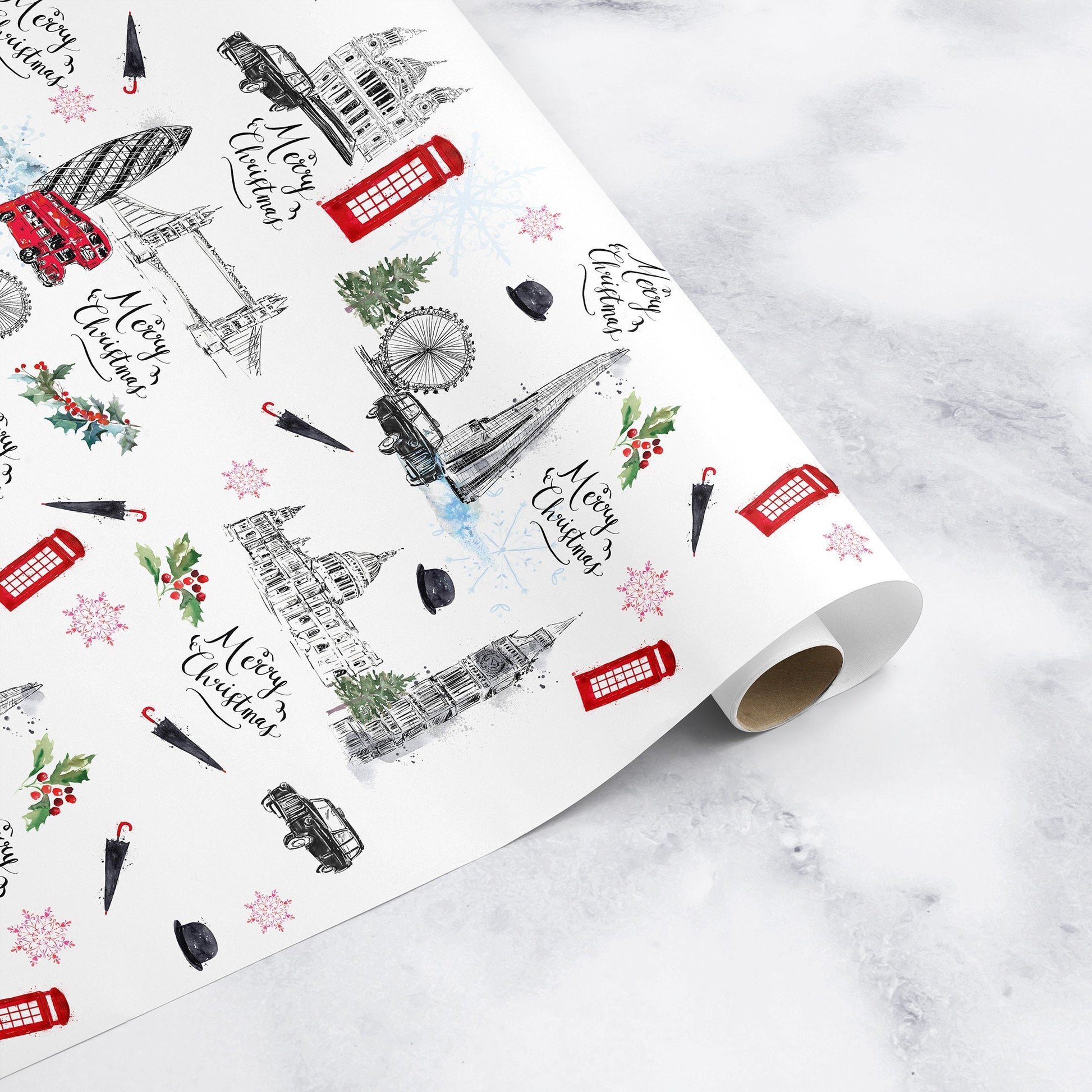 London Christmas Wrapping Paper | Natalie Ryan Design