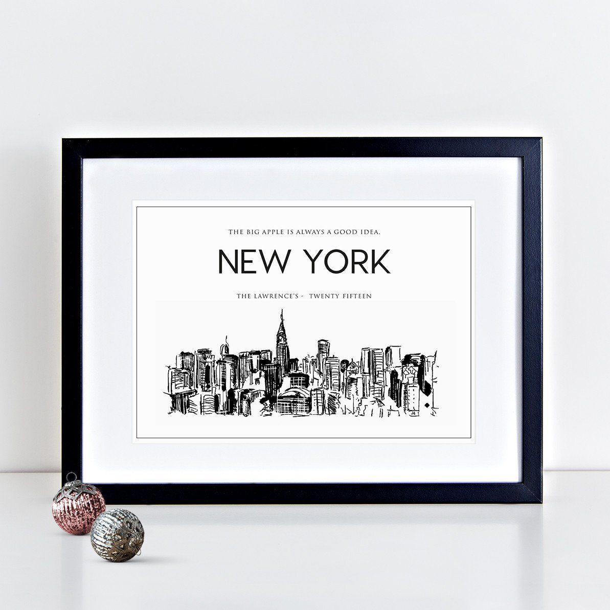 New York City Skyline Illustrated Art Print