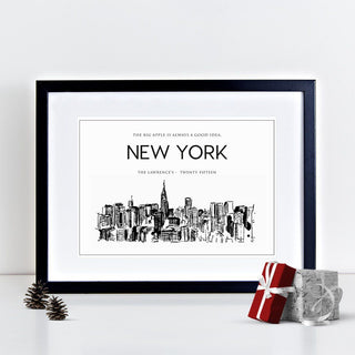 New York City Skyline Illustrated Art Print
