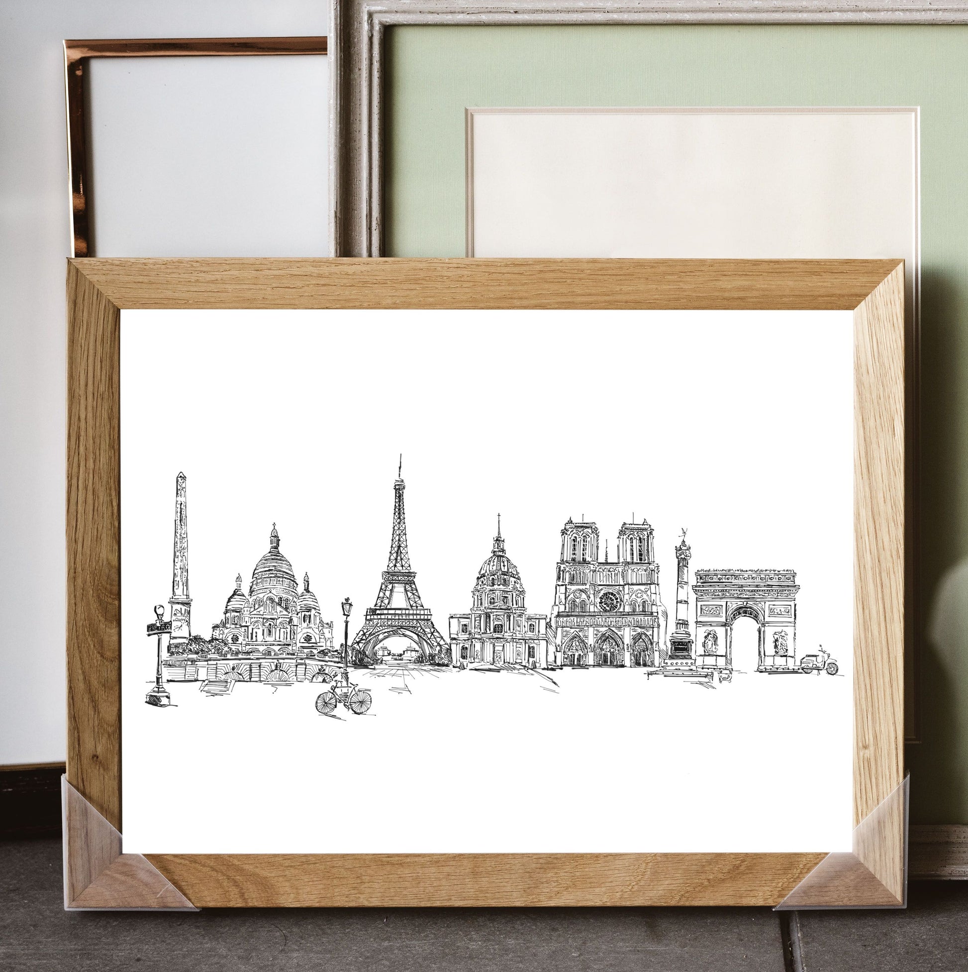 Paris Skyline Drawing - 3