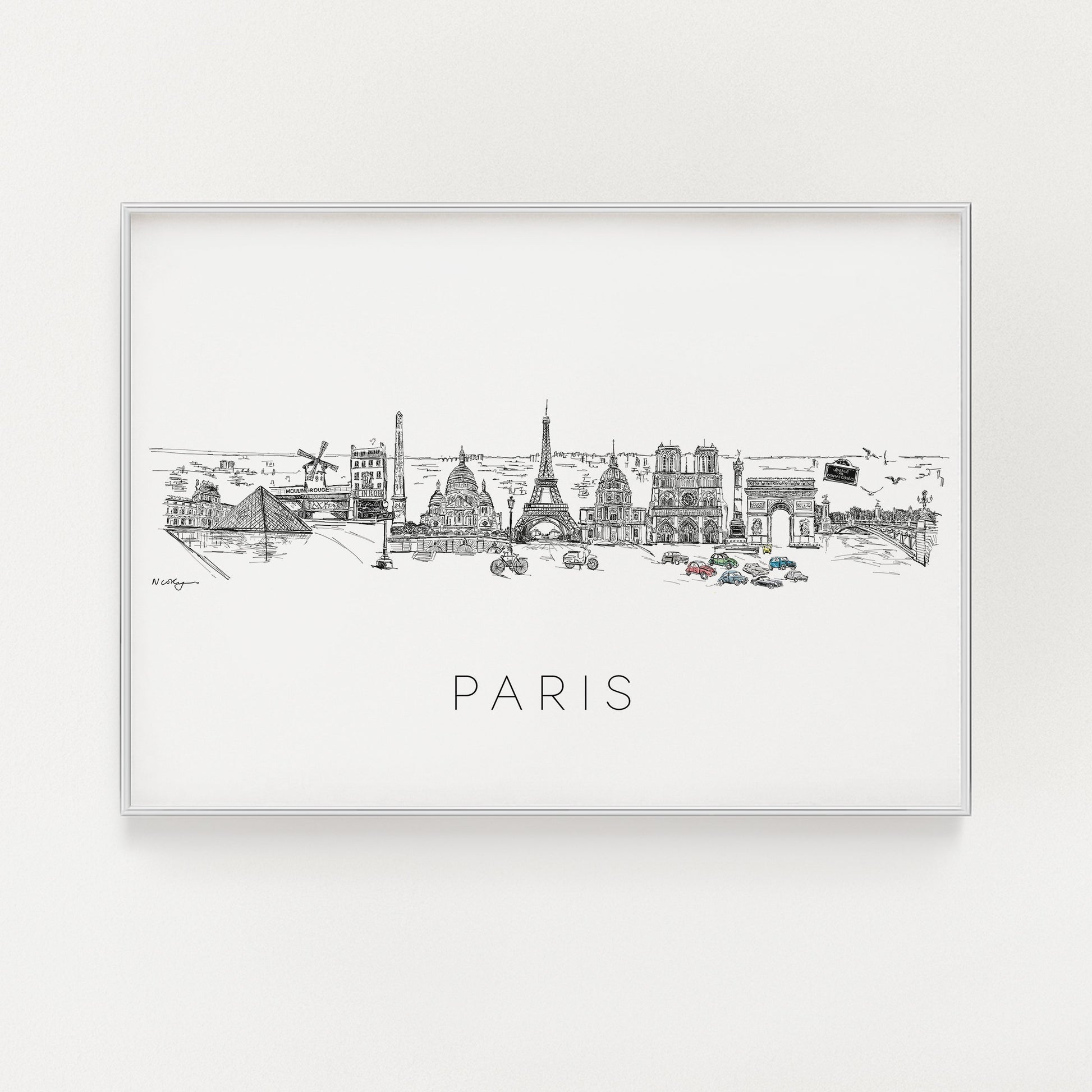 Paris Skyline A3 Print | Natalie Ryan Design