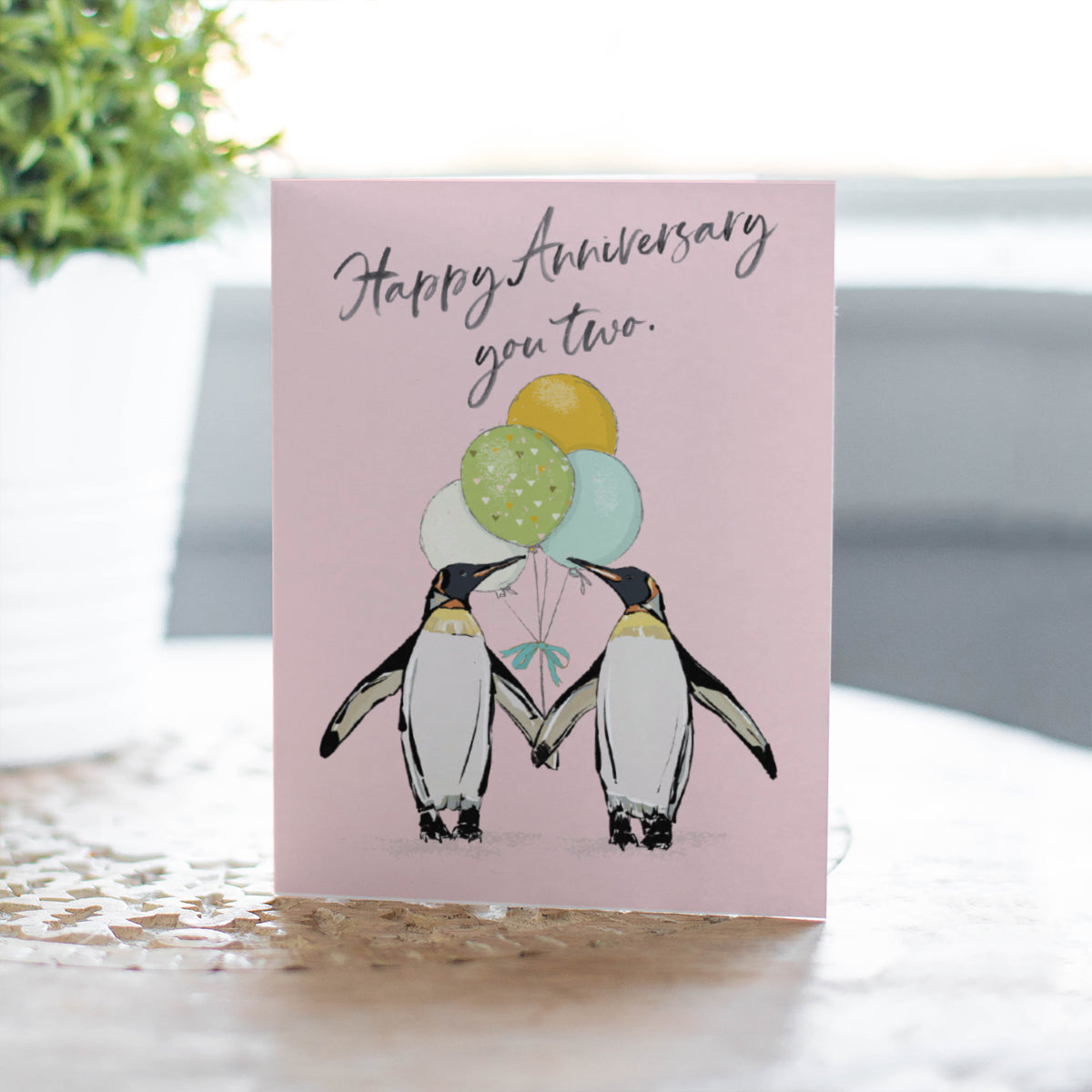 Happy Anniversary Penguin Greetings Card
