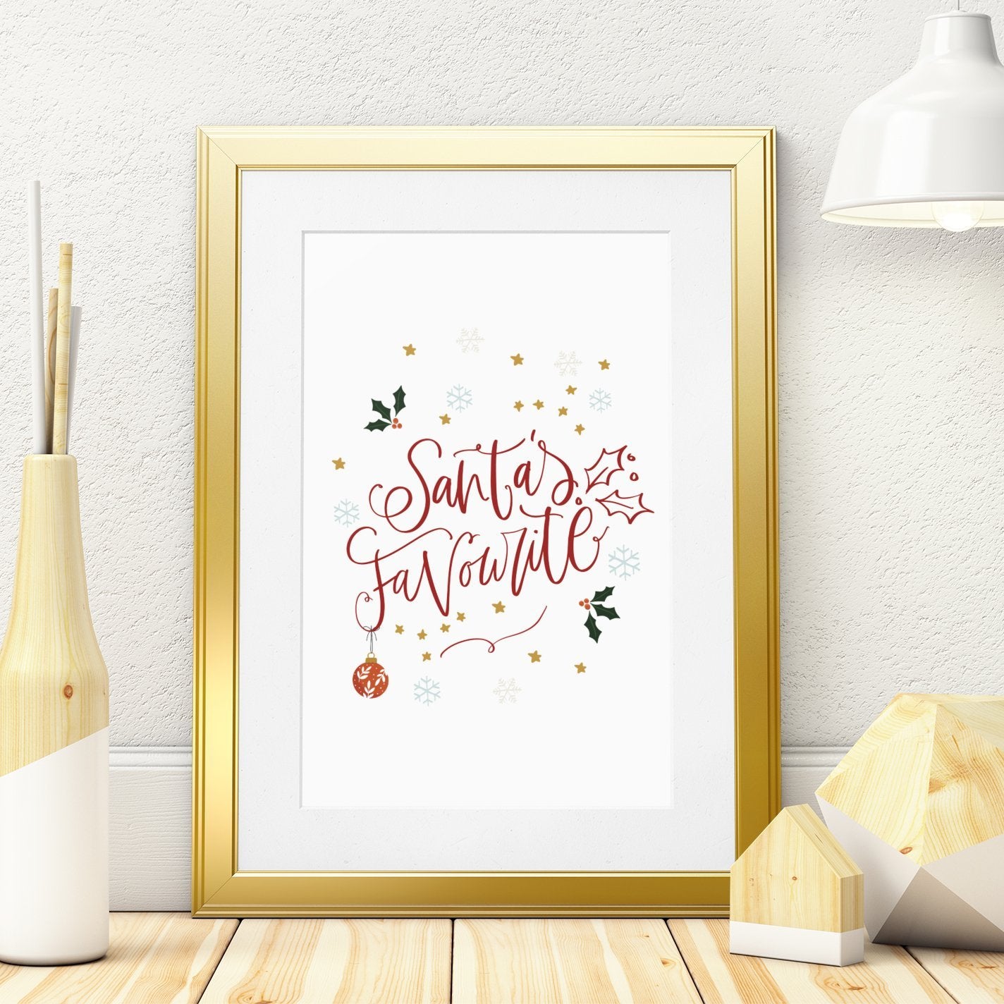Santas Favourite Christmas Art Print | Natalie Ryan Design
