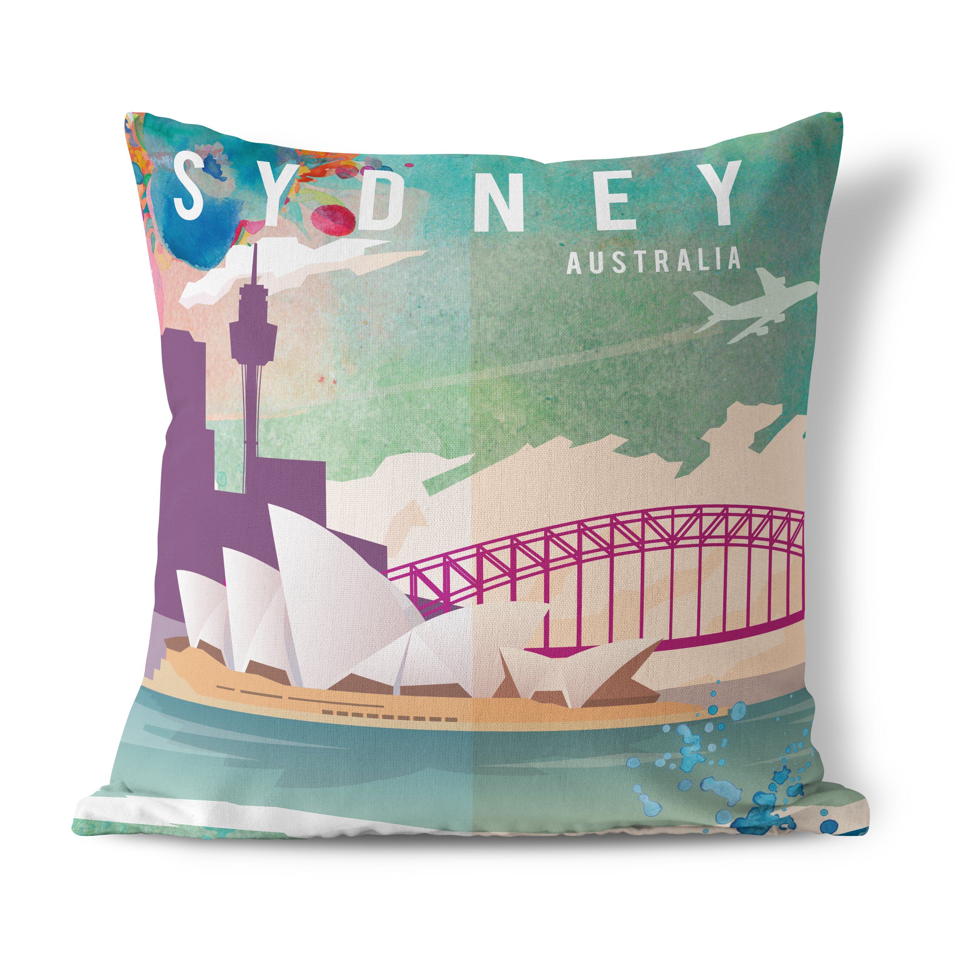 Sydney Opera House Illustrated Cushion