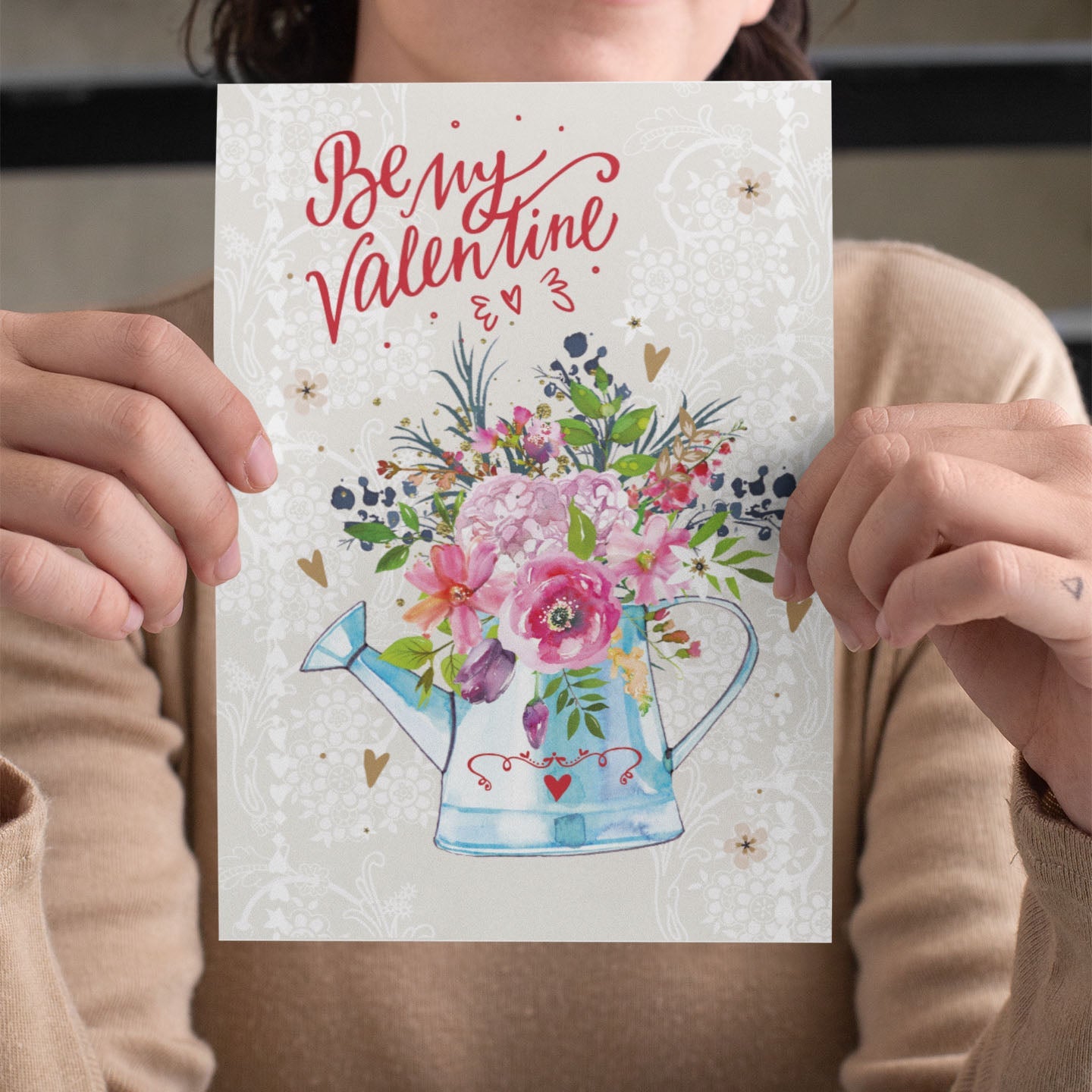 Be my Valentine Floral Valentine's Card | Natalie Ryan Design