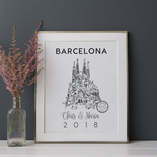 Sagrada Familia, Barcelona, Personalised Art Print