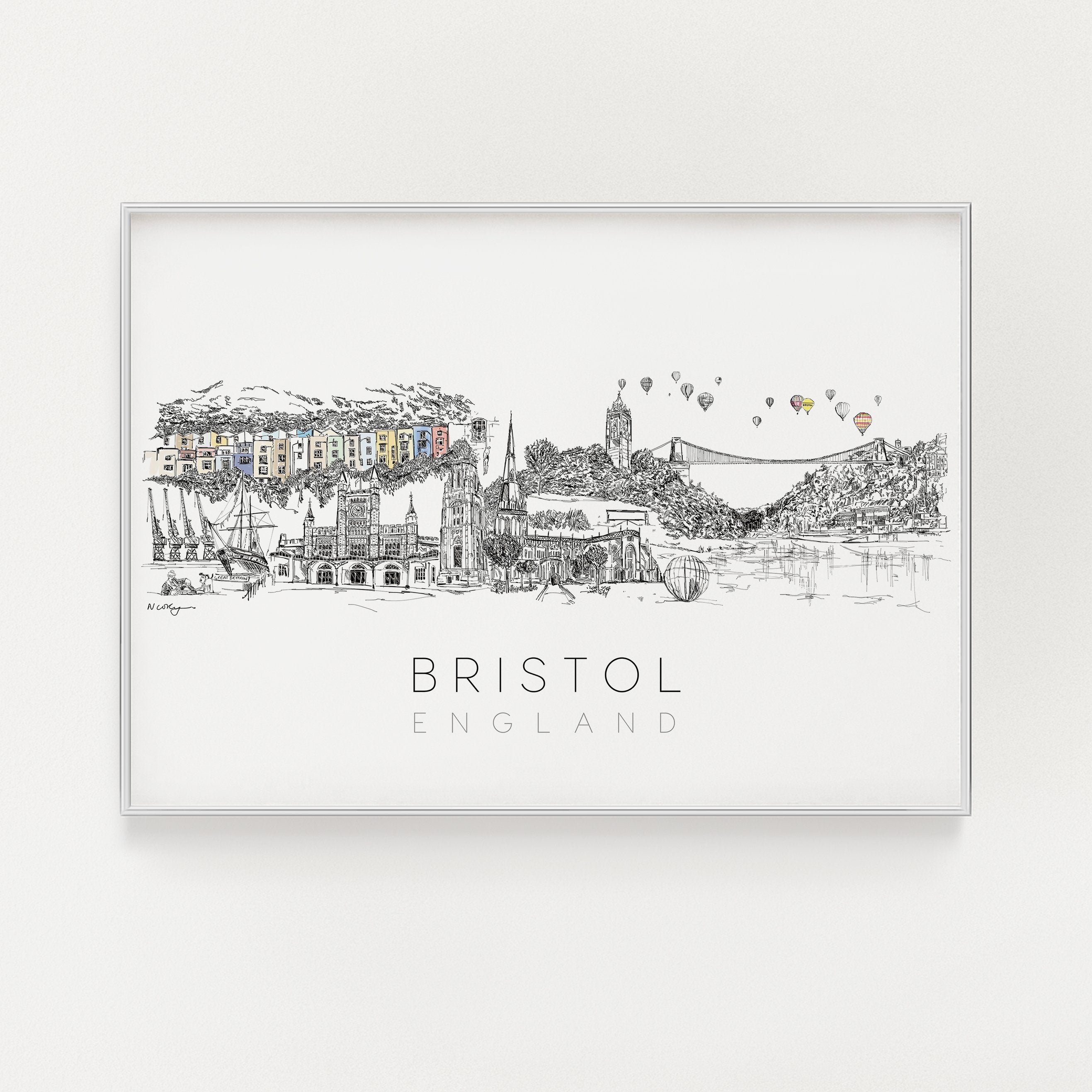 Bristol Skyline Art Print A3 | Natalie Ryan Design