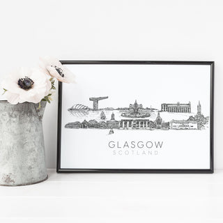 Glasgow, Scotland skyline art print