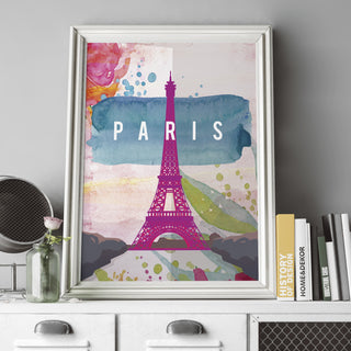 Paris Eiffel Tower Landmark fine art travel poster