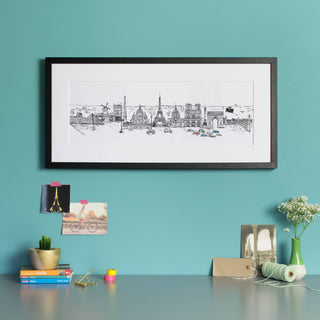 Paris Skyline Cityscape Art Print