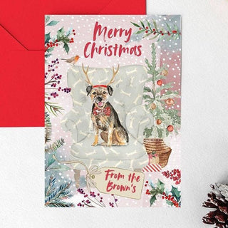 Personalised Border Terrier Christmas Card | Natalie Ryan Design